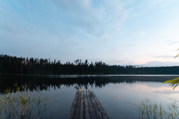 Dawn on the Uzhin Lake