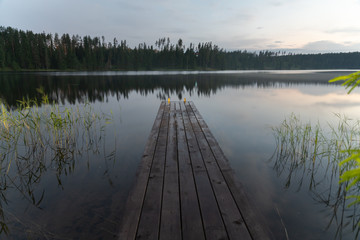 Dawn on the Uzhin Lake