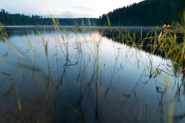 Dawn on the Uzhin Lake