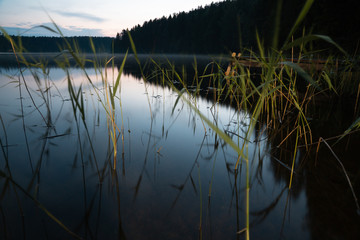 Dawn on the Uzhin Lake