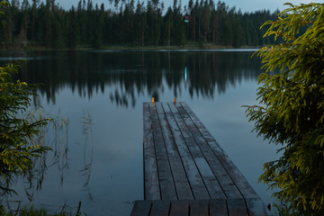 Dawn on the Uzhin Lake