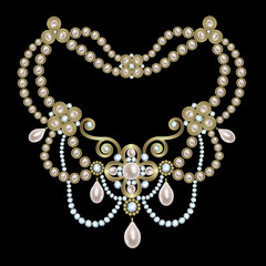 pearl necklace with diamonds