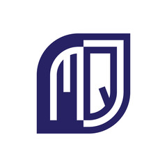 MQ initial letter emblem logo negative space
