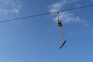 Obraz premium One-way ski lift.