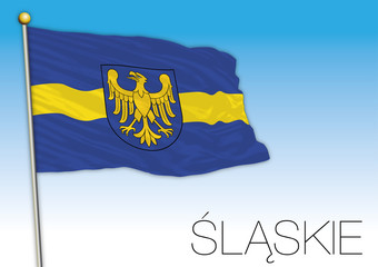 Slesia flag, European region, vector illustration