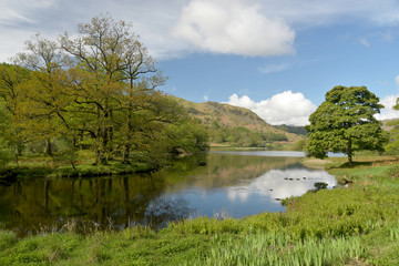 Fototapeta na wymiar River Rothay between Grasmere and Rydalwater, Lake District