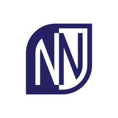 NN initial letter emblem logo negative space