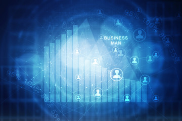 2d rendering Stock market online business concept. business Graph 