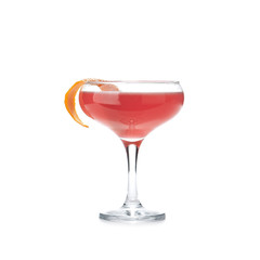 Absolut Rose Alcohol Cocktail with Berries and Vodka Isolated