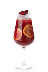 Spanish Blackberry, Cranberries and Fruit Sangria Isolated