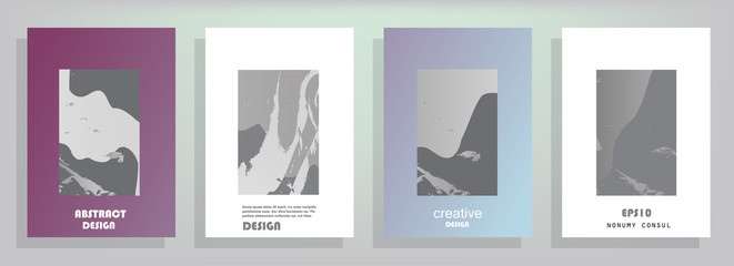 Covers templates set with graphic geometric elements. Applicable for brochures, posters, covers and banners. Vector illustrations.