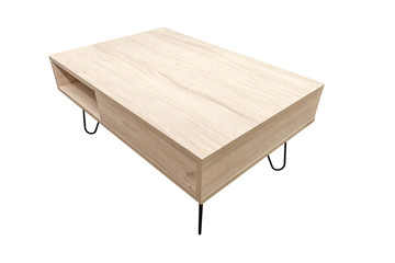 Brown table isolated on white background