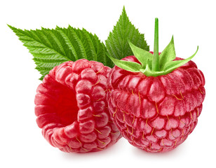 raspberries isolated on white