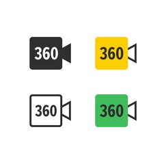 360 degree panoramic video camera icons