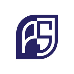 PS initial letter emblem logo negative space