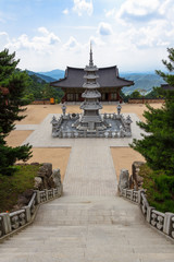 Fototapeta na wymiar A stone pagoda of Chukseosa Temple