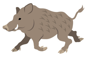 亥　干支　2019年　年賀状素材　歩く