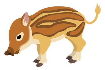 うり坊　2019年　年賀状素材　左向き　うつむく