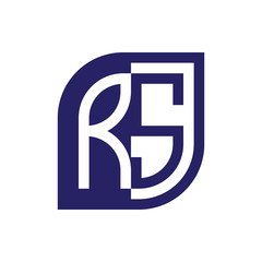RS initial letter emblem logo negative space
