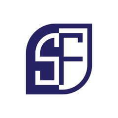 SF initial letter emblem logo negative space