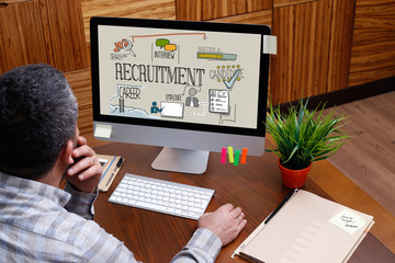 RECRUITMENT concept on computer screen