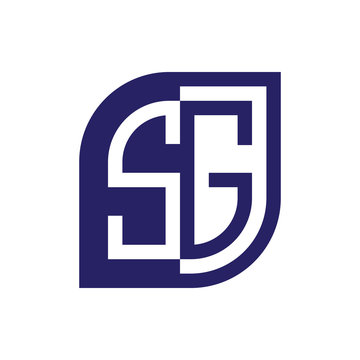 SG initial letter emblem logo negative space