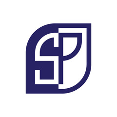 SP initial letter emblem logo negative space