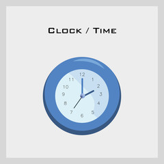clock with basic design over white background, colorful design. vector illustration