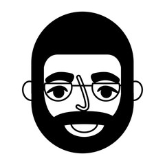 bearded grandfather face with glasses