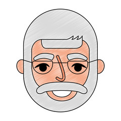 bearded grandfather face with glasses