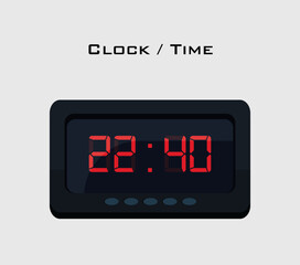 digital clock icon over white background, colorful design. vector illustration