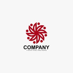 Sun flower outline logo design vector