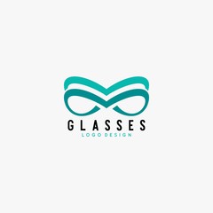 Glasses logo design vector