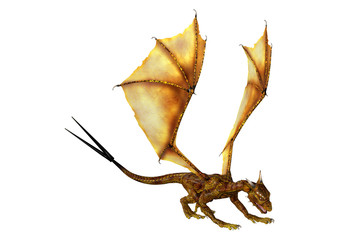 Fototapeta premium 3D Rendering Fantasy Dragon Hatchling on White