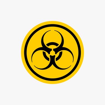 Radiation hazard icon nuclear warning sign vector design