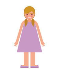 cute girl in dress and hair of ponytails