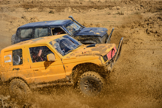 offroad adventure, top class vehicles and muddy track