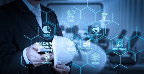 businessman hand use smart phone computer with email icon as concept