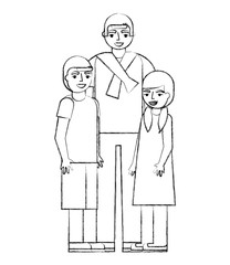 man with girl and boy family