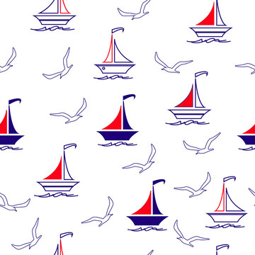 Sailboats and seagulls