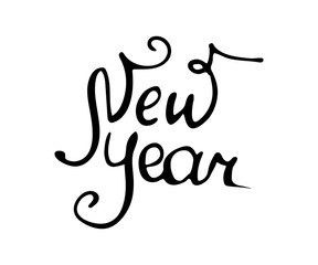 The New Year Is 2019. Calligraphy vector illustration. Nice handwriting.