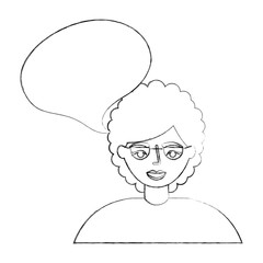 portrait elderly woman grandma talk bubble