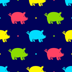 Cute pigs seamless pattern