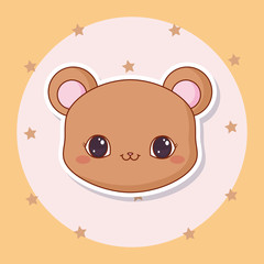 cute monkey icon over yellow background, colorful design. vector illustration