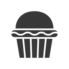 Cupcake or muffin, bakery and pastry set, glyph icon