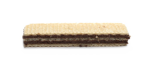 Wafers with chocolate isolated on white background