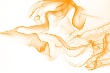 Fototapeta premium beautiful orange smoke abstract on white background.