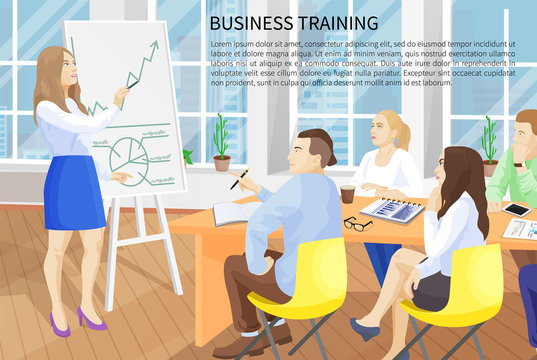 Business Training Poster Text Vector Illustration