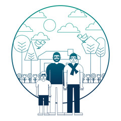 grandfather with son and grandson