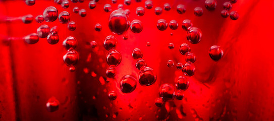 Red abstract scientific background. Biological blood macro background.